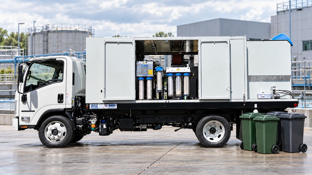 Titanium Truck with bins beside it